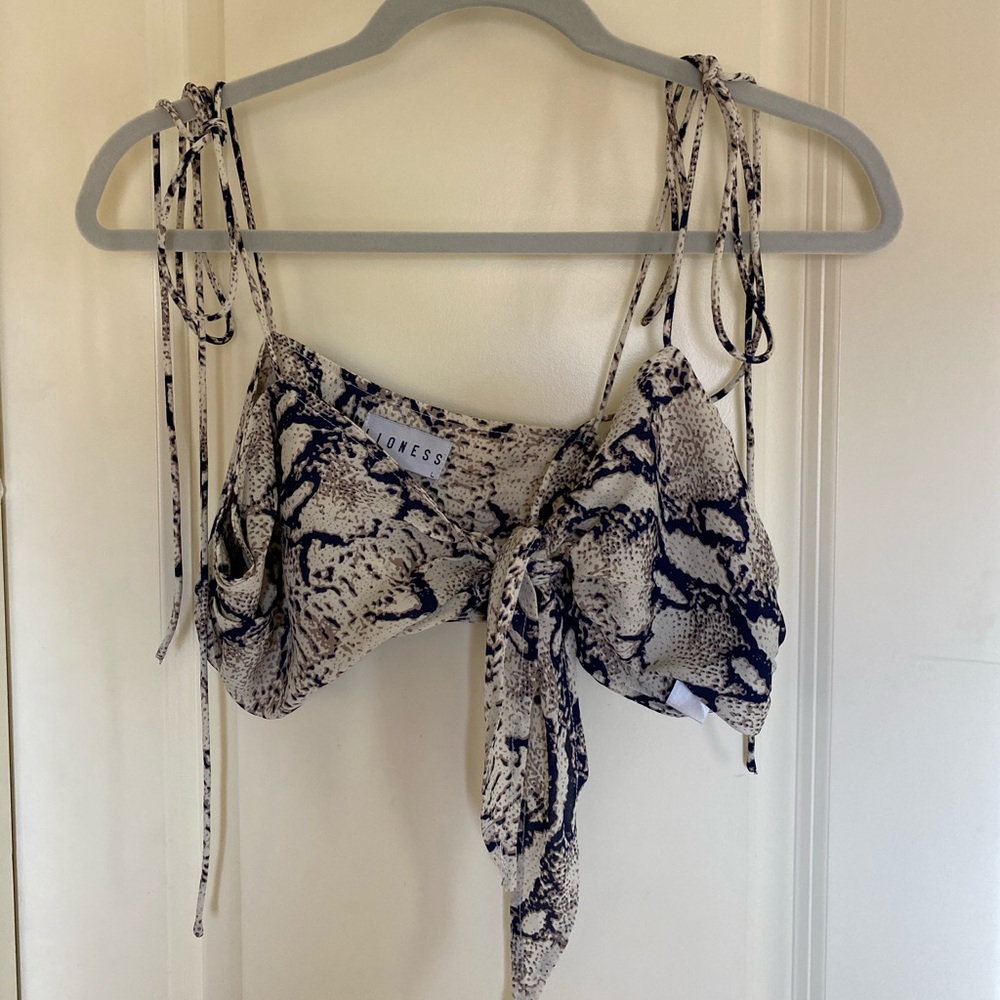 Lioness snakeskin crop top